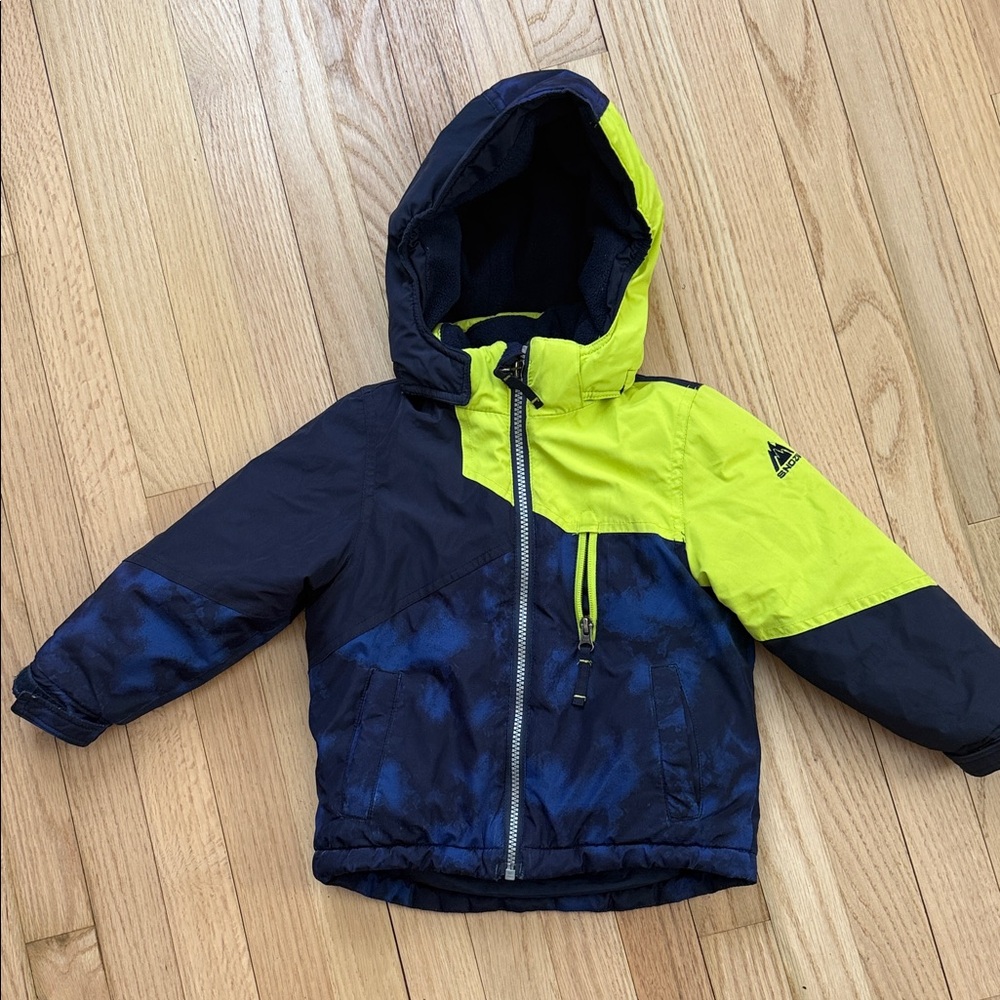 Snozu Toddler 3T Winter Coat in Blue and Lime Neon